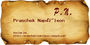 Praschek Napóleon névjegykártya